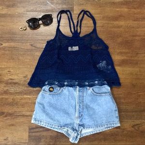 HOLLISTER front see through lace tank top